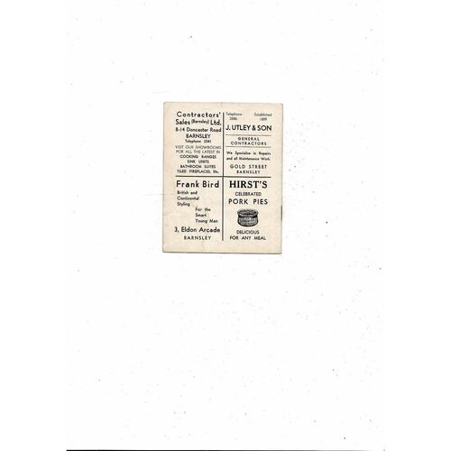 1961/62 Barnsley v Halifax Town Football Programme. Dec.