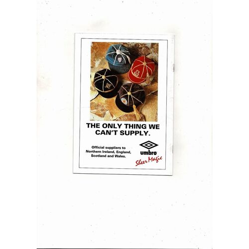 1990 Northern Ireland v Yugoslavia Football Programme