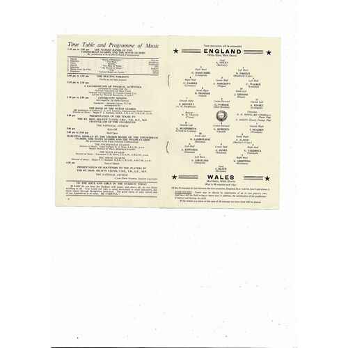 1961 England v Wales Schools International Football Programme