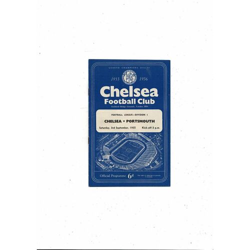 1955/56 Chelsea v Portsmouth Football Programme