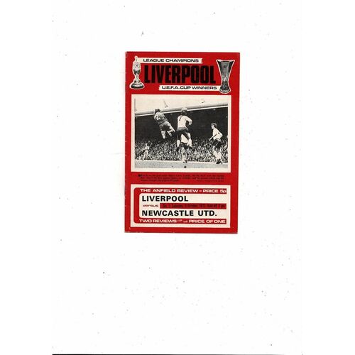 1973/74 Liverpool v Newcastle United Football Programme