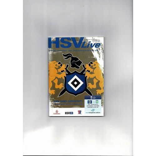 Hamburg v Aston Villa & Frankfurt UEFA Cup Double Football Programme 2008/09