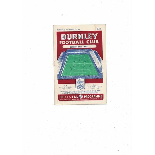 1954/55 Burnley v Arsenal Football Programme