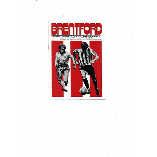 1974/75 Brentford v Newport County Football Programme