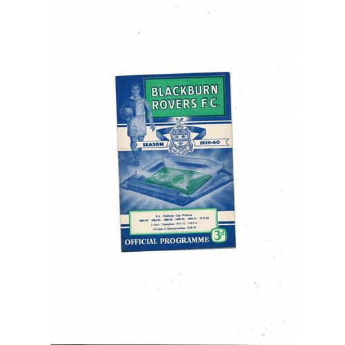 1959/60 Blackburn Rovers v Birmingham City Football Programme