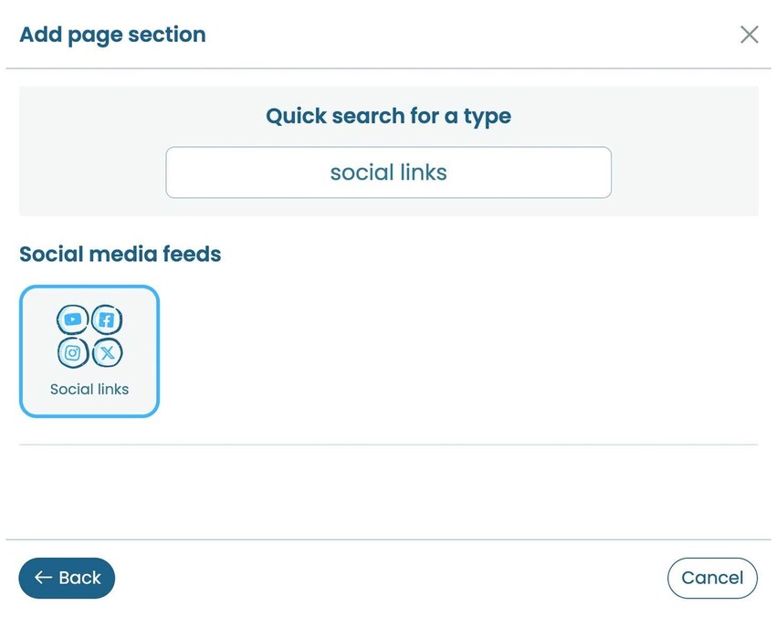 New "Social links" element