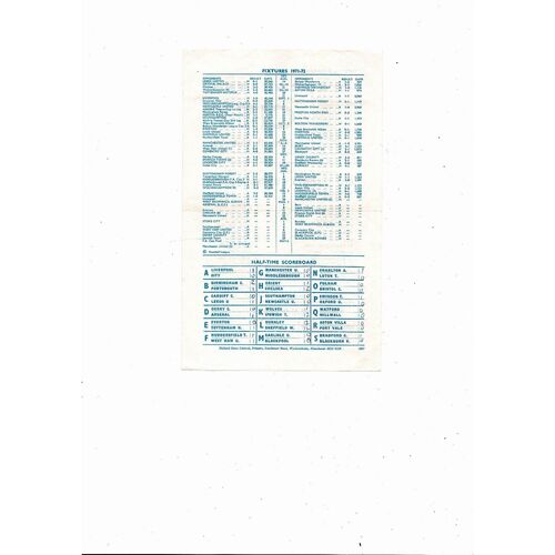 Manchester City v Manchester United Central League Football Programme 1971/72