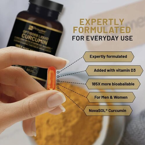 Prowise Optisorb Liquid Curcumin with Vitamin D3 1000mg 60 liquid capsules