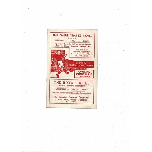 1958/59 Barnsley v Sunderland Football Programme