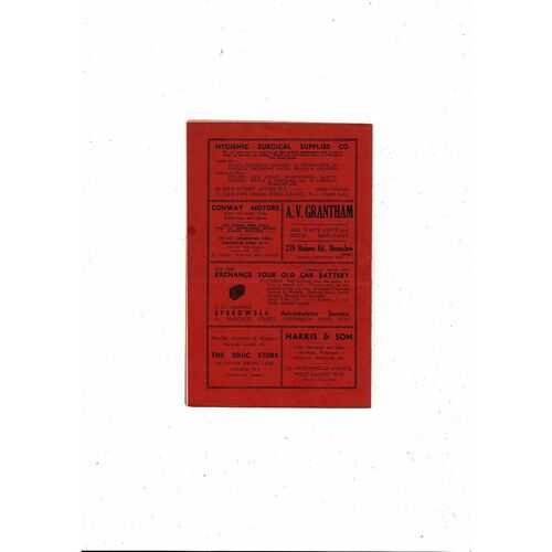 1951/52 Brentford v Birmingham City Football Programme