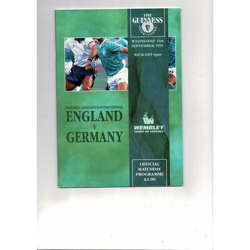 1991 England v Germany Football Programme