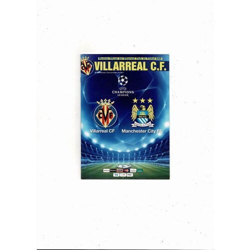 Villarreal v Manchester City Champions League Football Programme 2011/12 + 2 Souvenir Magazines