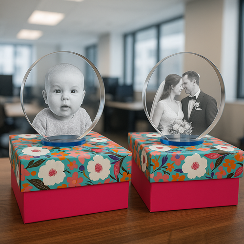 The Super Large 3D Ocean Blue Colour Crystal Circle