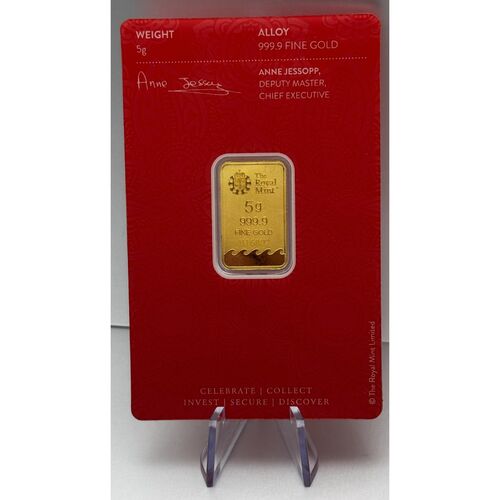 Royal mint 5 gram pure gold bar