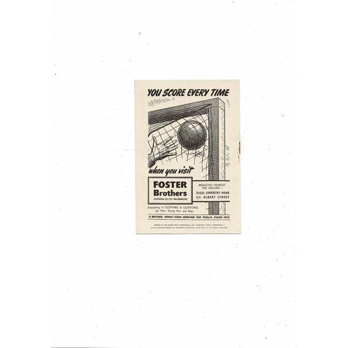 1954/55 Birmingham City v Stoke City Football Programme