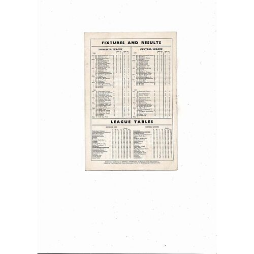 1959/60 Manchester United v Sheffield Wednesday Football Programme