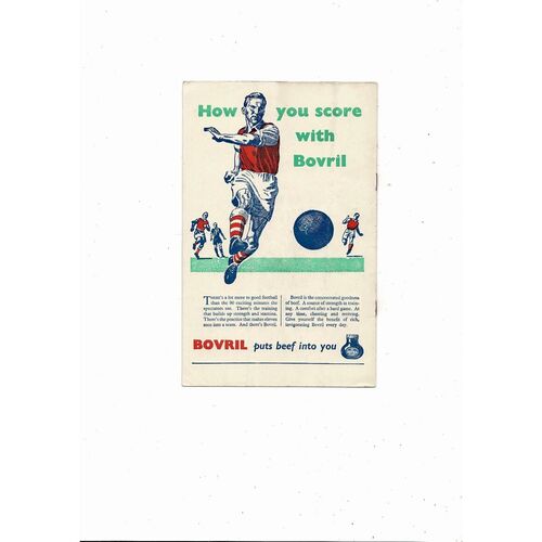 1957 England v Republic of Ireland World Cup Football Programme