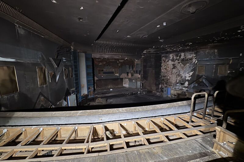 Burnt out former cinema and bingo hall in the black country