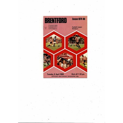 1979/80 Brentford v Bury Football Programme