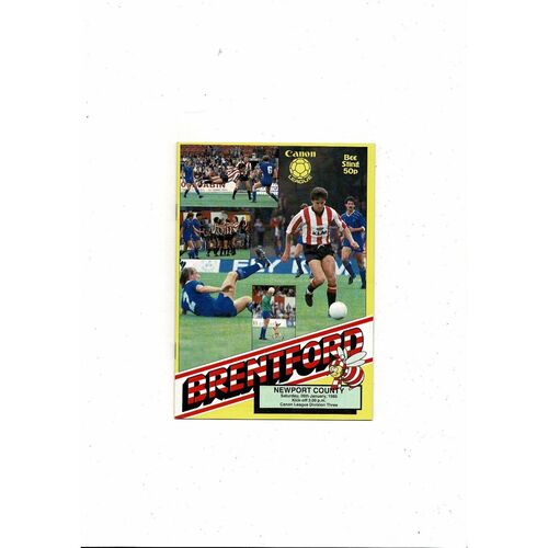 1984/85 Brentford v Newport County Football Programme