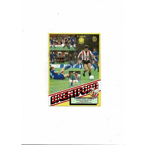 1984/85 Brentford v Cambridge United Football Programme