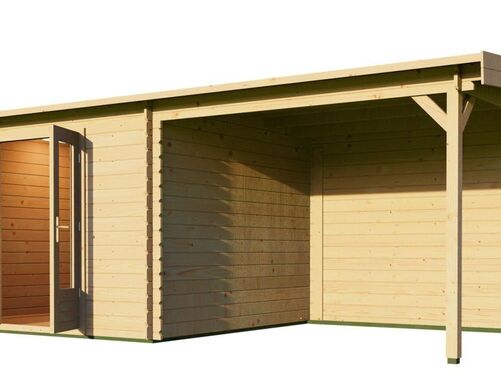 3.0mtr x 3.0mtr + 3.0mtr Veranda Apex Log Cabin Style building