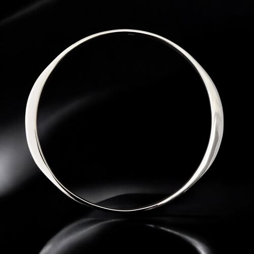 Sculptural sterling silver stacking bangle