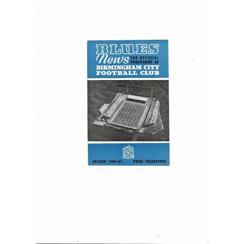 1960/61 Birmingham City v Leicester City FA Cup Football Programme