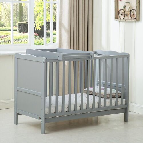 MCC Wooden Baby Cot Bed "Orlando" With Top Changer & Aloe Vera Water repellent Mattress (Mattress size : 120 x 60cm)