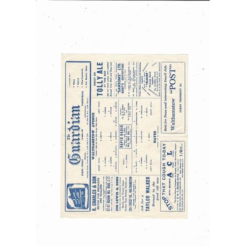 1955/56 Walthamstow Avenue v Hayes FA Amateur Cup Football Programme