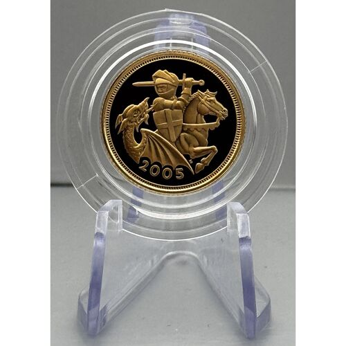FDC 2005 gold proof half sovereign