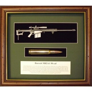 Wall mounted 1/6th miniature pewter guns & round