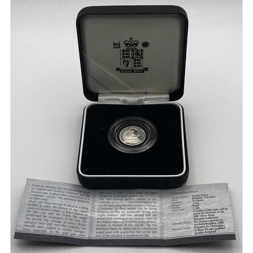 2007 Britannia silver proof 20p coin