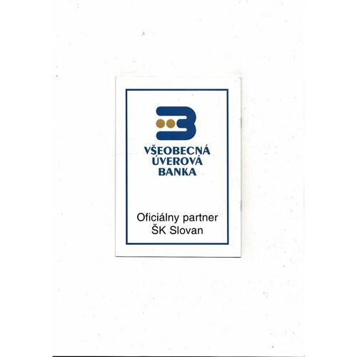 Slovan Bratislava v Aston Villa UEFA Cup Football Programme 1993/94