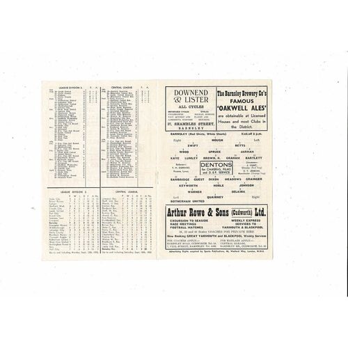 1955/56 Barnsley v Rotherham United Football Programme