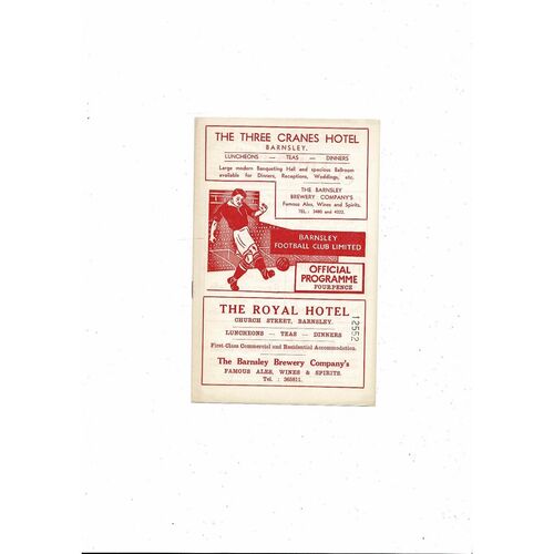 1958/59 Barnsley v Charlton Athletic Football Programme