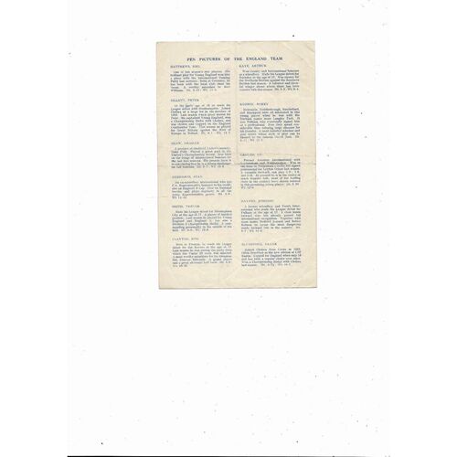 1955 England v Denmark U23 International Programme + Press Cutting @ Portsmouth