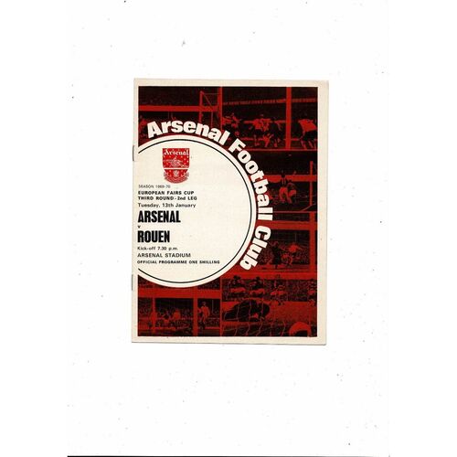 Arsenal v Rouen UEFA Fairs Cup Football Programme 1969/70