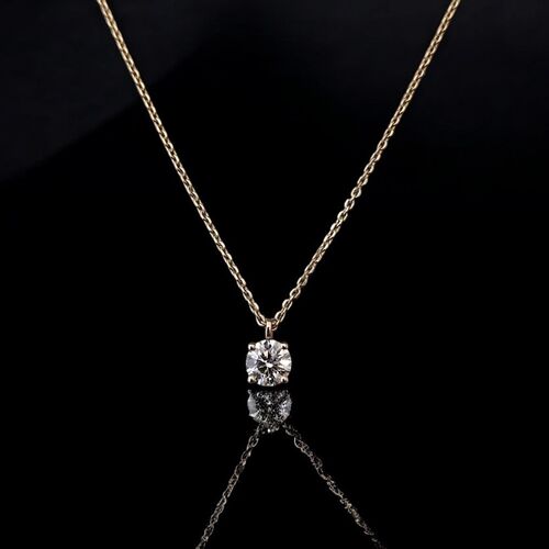 Classic four claw diamond solitaire pendant