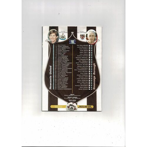 Newcastle United v Stevenage FA Cup Football Programme + Press Cuttings 1997/98