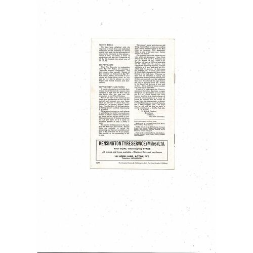 1970/71 Brentford v Chester Football Programme