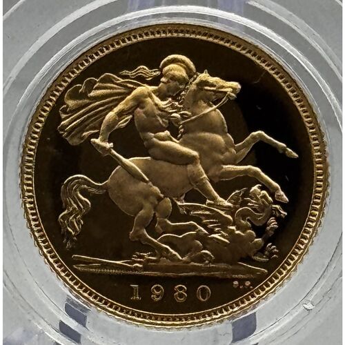 1980 Queen Elizabeth 11 proof gold half sovereign