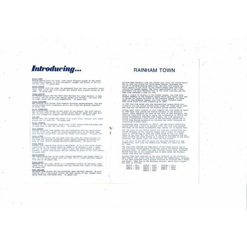 1987/88 Rainham Town v Wivenhoe Town Essex Senior Challenge Trophy Final