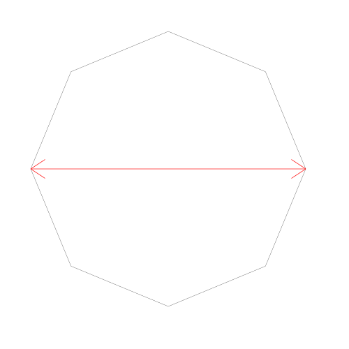 Octagon (P2P) Cake Dummy 11" Height