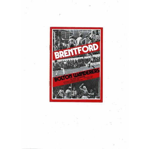 1975/76 Brentford v Bolton Wanderers FA Cup Football Programme