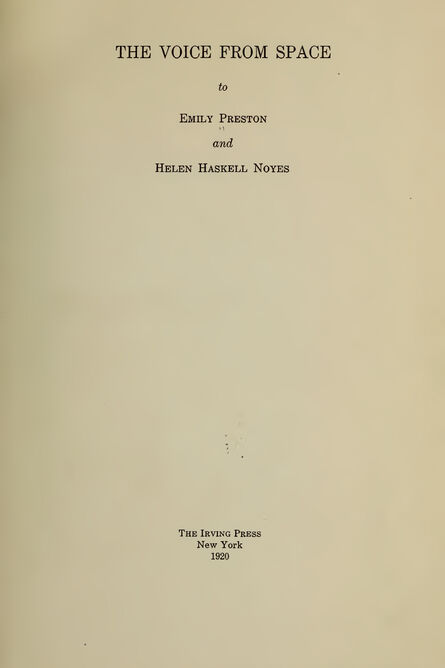 1920 | The Voice from Space