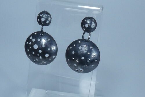 Silent Night Domed Dangly Earrings
