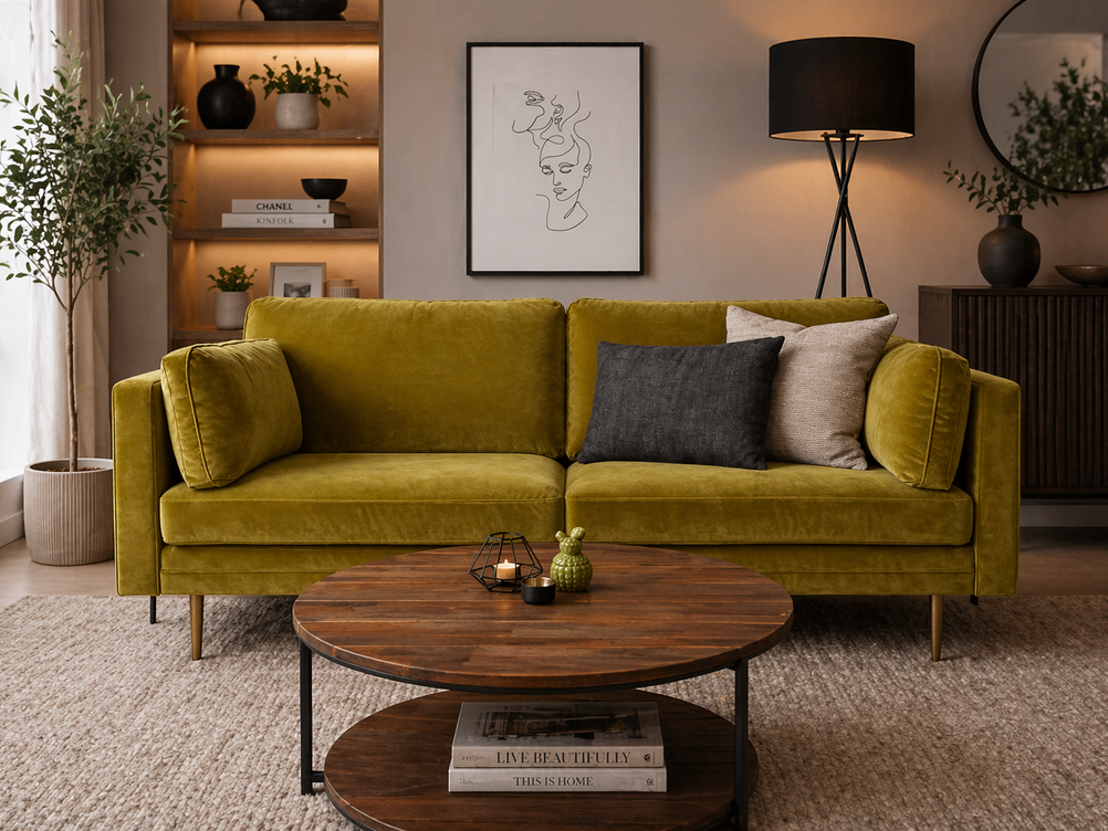DREAMY 3 SEATER IN LIME PLUSH