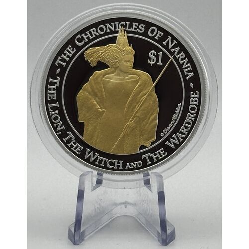 White Witch gold plated silver proof coin