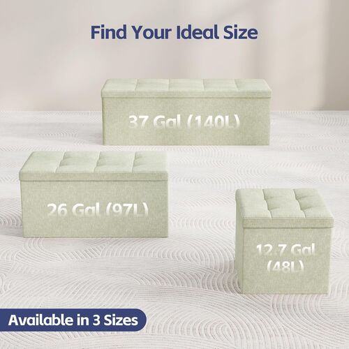 mcc direct Foldable Storage Ottoman, Small Footrest Cube, Storage Bench with Lid, 1 Storage Box for Bedroom & Living Room, 36 cm